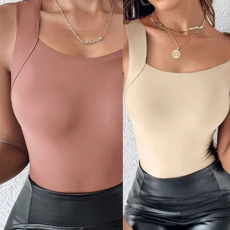 Women’s Thermal U-Neck Top with Built-In Bra