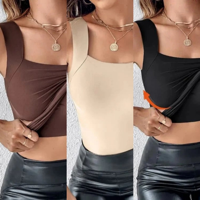 Women’s Thermal U-Neck Top with Built-In Bra