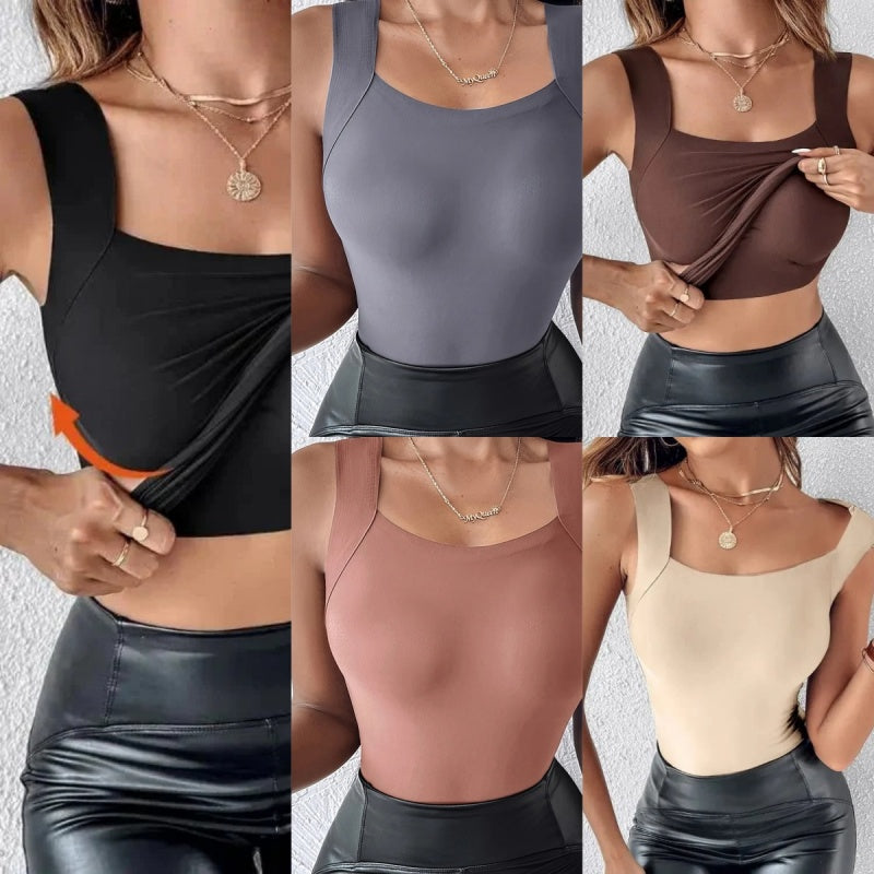 Women’s Thermal U-Neck Top with Built-In Bra