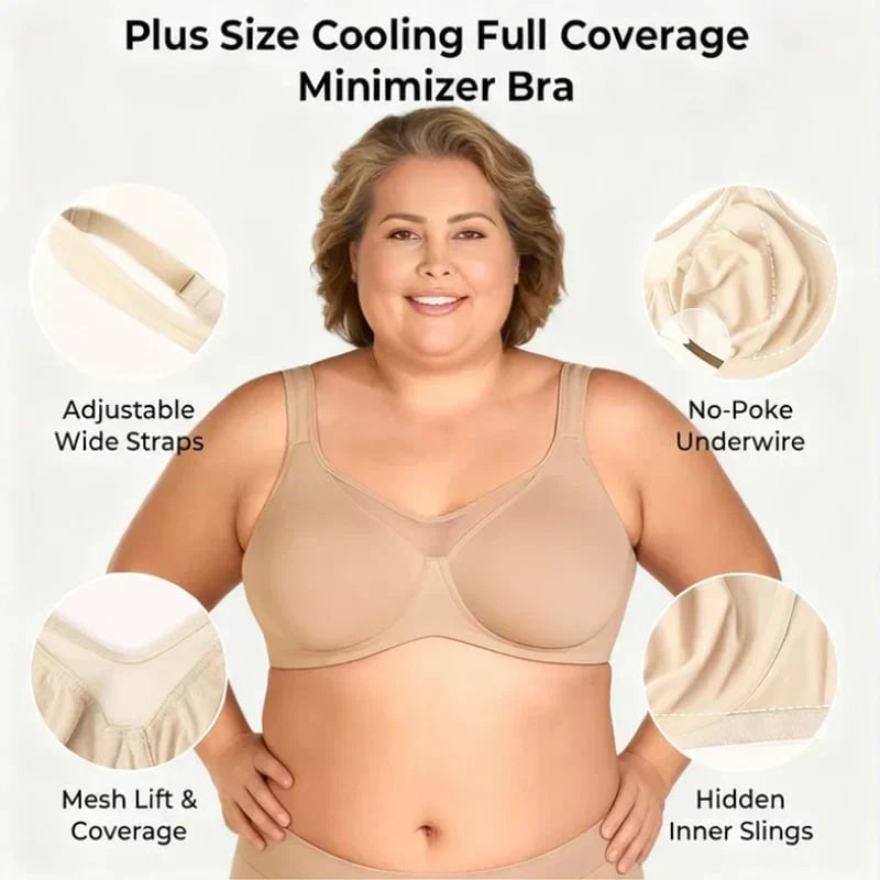 ⏳LAST WEEK SALE -ONLY ＄10.99!🖤💐Women's Elegant Sheer Full Coverage Plus Size Bra