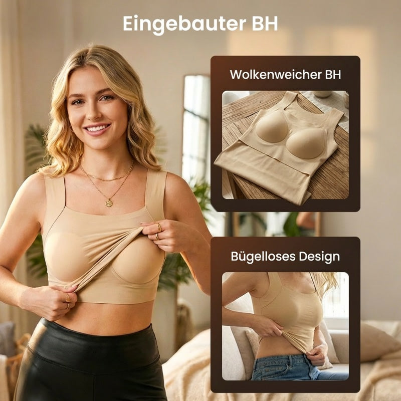 Women’s Thermal U-Neck Top with Built-In Bra
