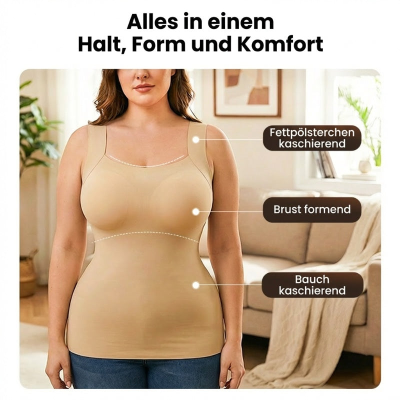 Women’s Thermal U-Neck Top with Built-In Bra