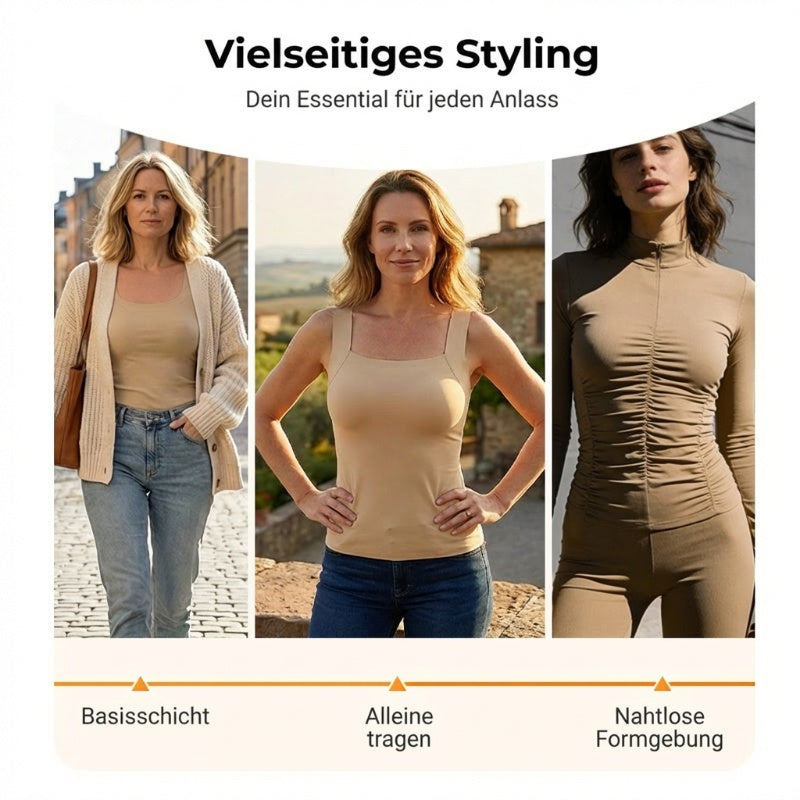 Women’s Thermal U-Neck Top with Built-In Bra
