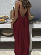 💃Hopesleek® Women's Solid Color Backless Cami Dress💕💖