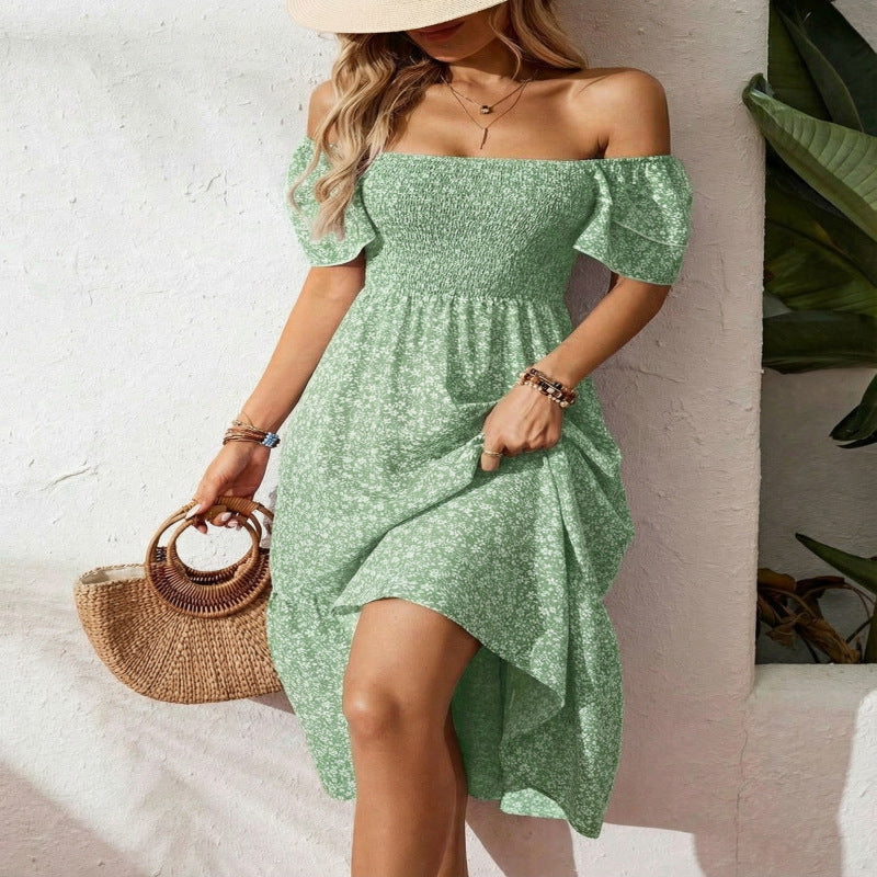 🌈✨Hopesleek® Square Neck Floral Midi Dress – Smocked Bodice, Flowy Tiered Skirt, Romantic🌸📍US