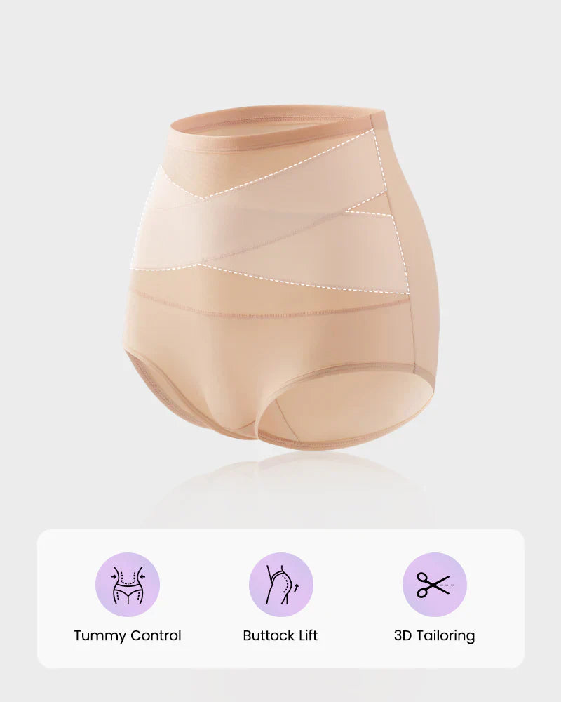 🌸Last Day-Buy 1 Get 3 Packs✨Plus-Size High-Waist Cross Tummy Control Panties✨