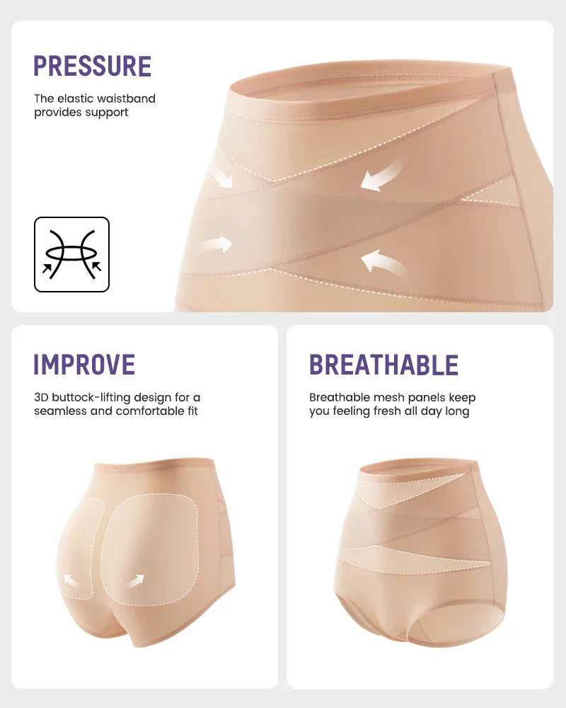 🌸Last Day-Buy 1 Get 3 Packs✨Plus-Size High-Waist Cross Tummy Control Panties✨