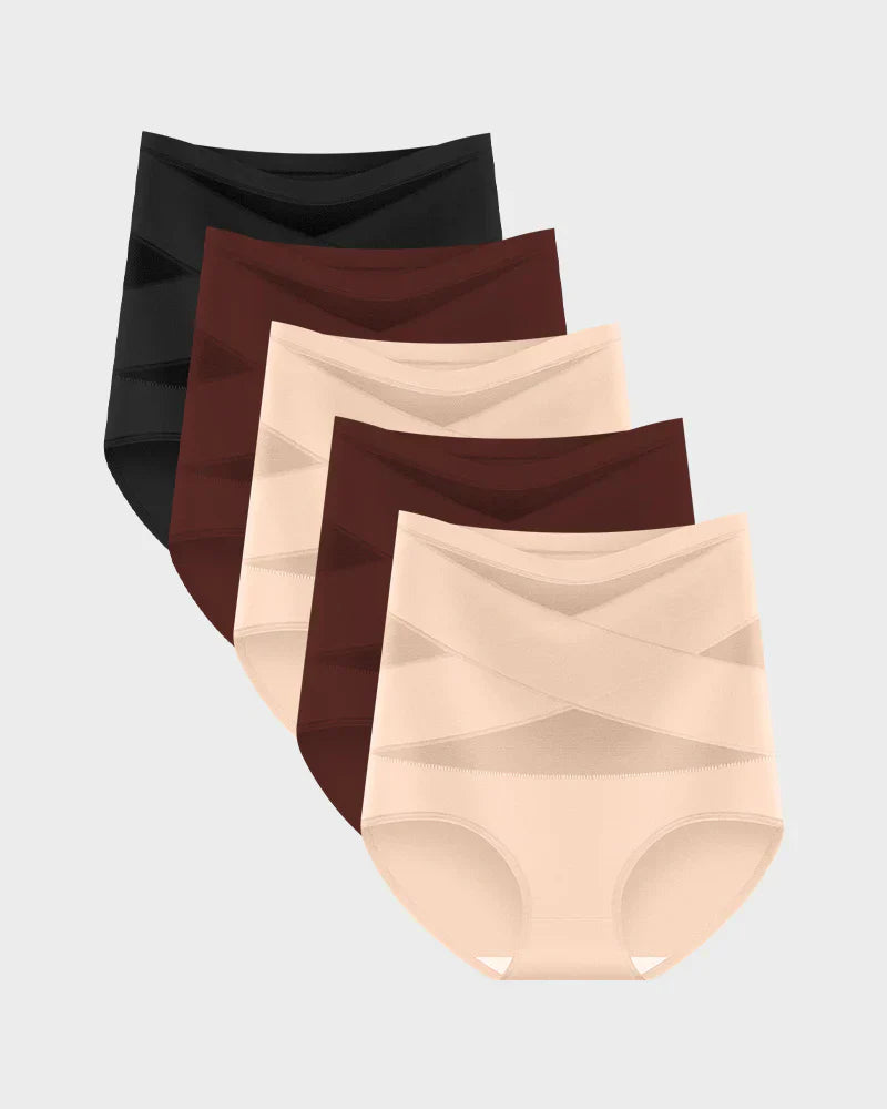🌸Last Day-Buy 1 Get 3 Packs✨Plus-Size High-Waist Cross Tummy Control Panties✨