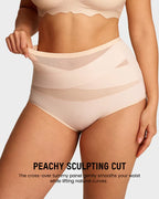 🌸Last Day-Buy 1 Get 3 Packs✨Plus-Size High-Waist Cross Tummy Control Panties✨