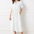 🎉This week's Special Sales - 50% OFF✨Striped Lapel Button Down Shirt Dress | With Functional Pockets
