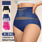 🌸Last Day-Buy 1 Get 3 Packs✨Plus-Size High-Waist Cross Tummy Control Panties✨