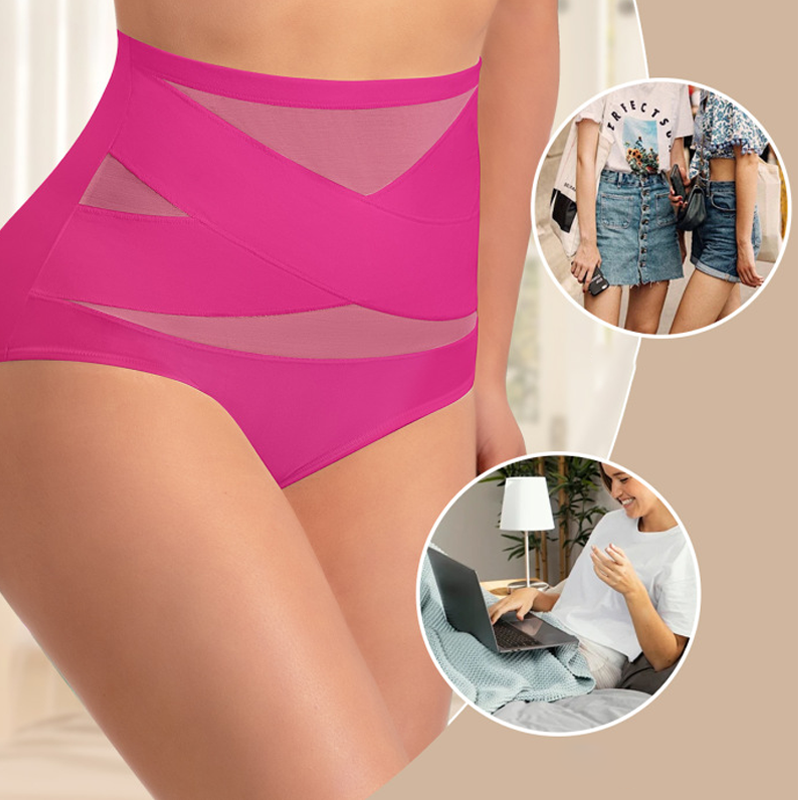 🌸Last Day-Buy 1 Get 3 Packs✨Plus-Size High-Waist Cross Tummy Control Panties✨