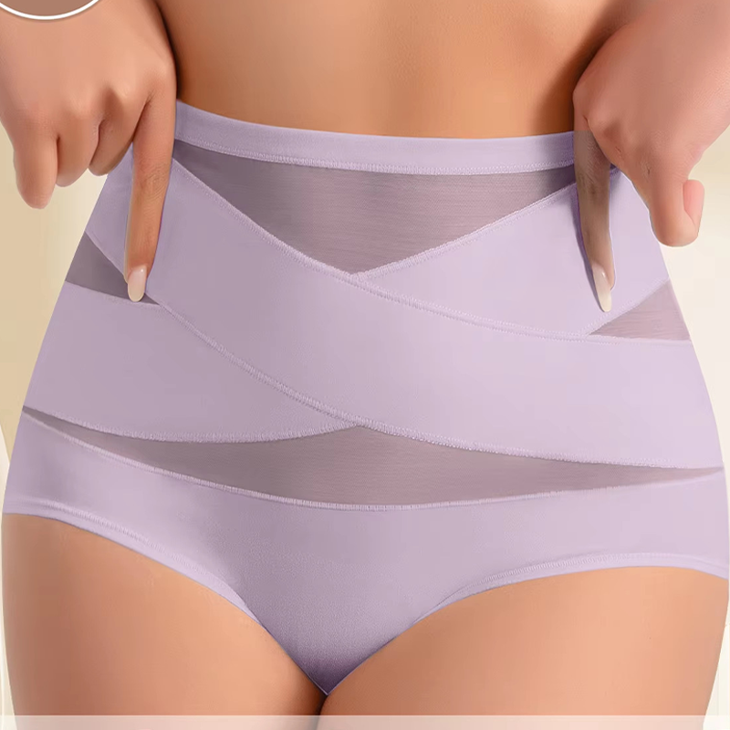 🌸Last Day-Buy 1 Get 3 Packs✨Plus-Size High-Waist Cross Tummy Control Panties✨