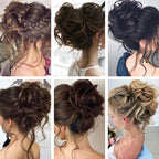 💁‍♀️LAST DAY - BUY 1 GET 1 FREE + FREE HAIRPIN!!🎁💗Messy Curly Hair Bun Scrunchie Extensions
