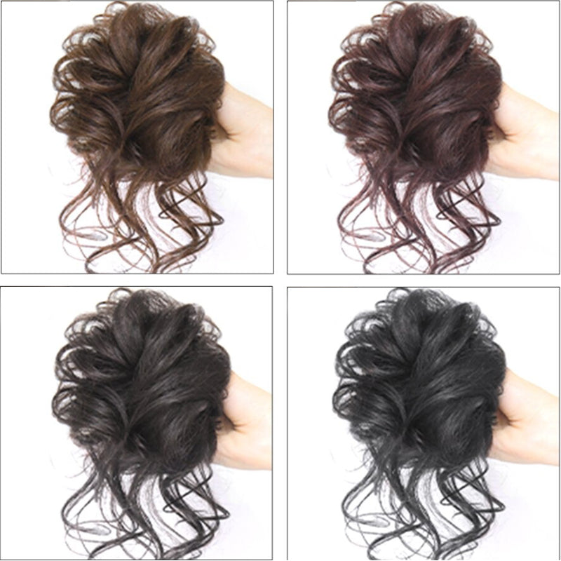 💁‍♀️LAST DAY - BUY 1 GET 1 FREE + FREE HAIRPIN!!🎁💗Messy Curly Hair Bun Scrunchie Extensions