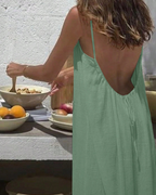 💃Hopesleek® Women's Solid Color Backless Cami Dress💕💖