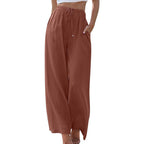 👖 50% OFF NOW! 🌿 Women's Casual Lightweight Plain Trousers – Adjustable Drawstring, Side Pockets & Soft Drape ✨