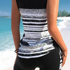 💗Hopesleek® Women's Tummy Control Tankini Set with Built-In Bra – Flattering Boho Swimwear with Shorts📍US