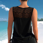 💗Hopesleek® Women's Tummy Control Tankini Set with Built-In Bra – Flattering Boho Swimwear with Shorts📍US