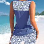 💗Hopesleek® Women's Tummy Control Tankini Set with Built-In Bra – Flattering Boho Swimwear with Shorts📍US
